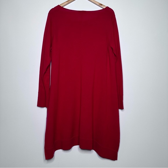 Eileen Fisher Cherry Red 100% Merino Wool Sweater Tunic Size XL - Picture 7 of 10